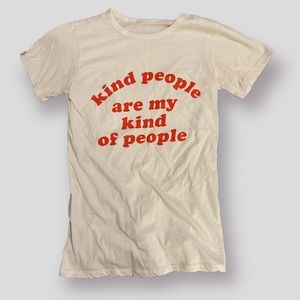 White t shirt red lettering